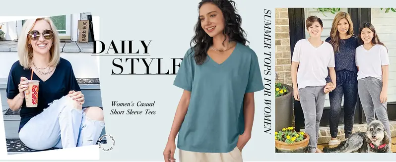 Product Introduction of WIHOLL Womens T Shirts V Neck Short Sleeve Casual Loose Tees Tops 2025 Trending Now #Springtok 9
