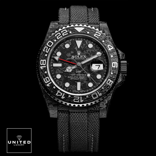 Rolex DiW NTPT Carbon Black Dial Replica ceramic stick hour markers