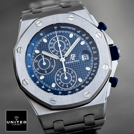 Audemars Piguet 26237ST.OO_.1000ST.01 Blue Dial Stainless Steel Replica grey background