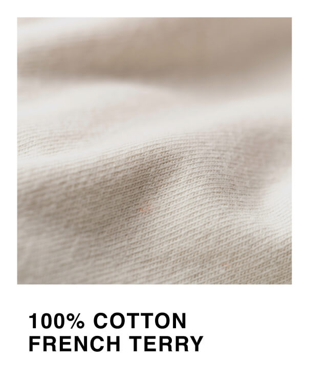 Close up fabric shot of the 100% Cotton French Terry used in the Lounge Pant