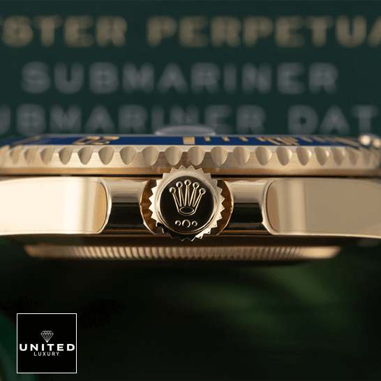 Rolex Submariner Gold 116618LB Replica Crown / Push Button