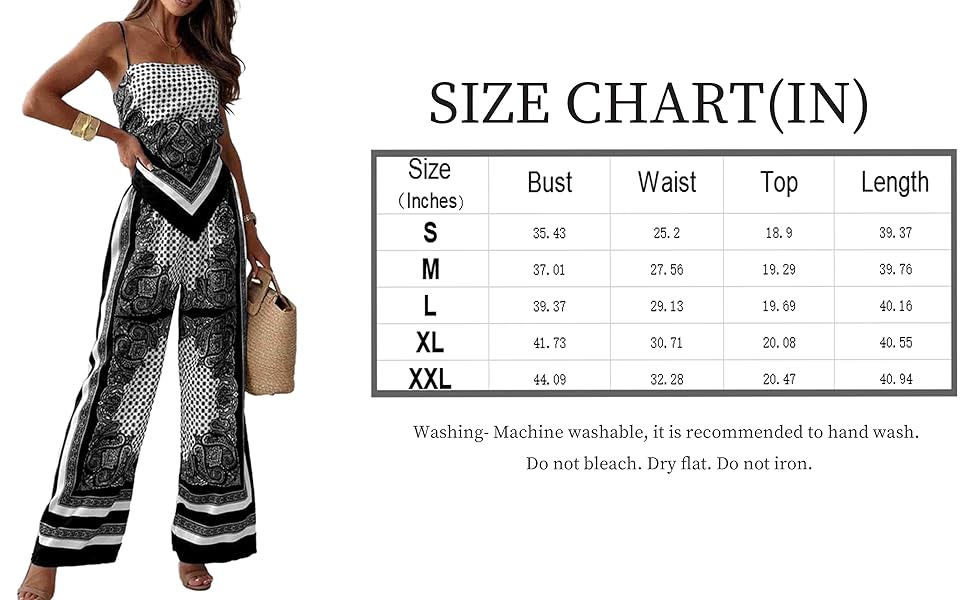 Two piece print set for women summer size