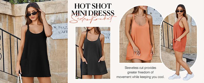 Product Introduction of Tankaneo Women's Summer Mini Dress Casual Workout Tennis Dress with Shorts Sleeveless Althletic Dresses M7D272 4