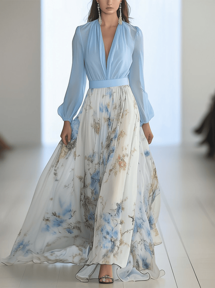 Tess Floral Print Long Dress