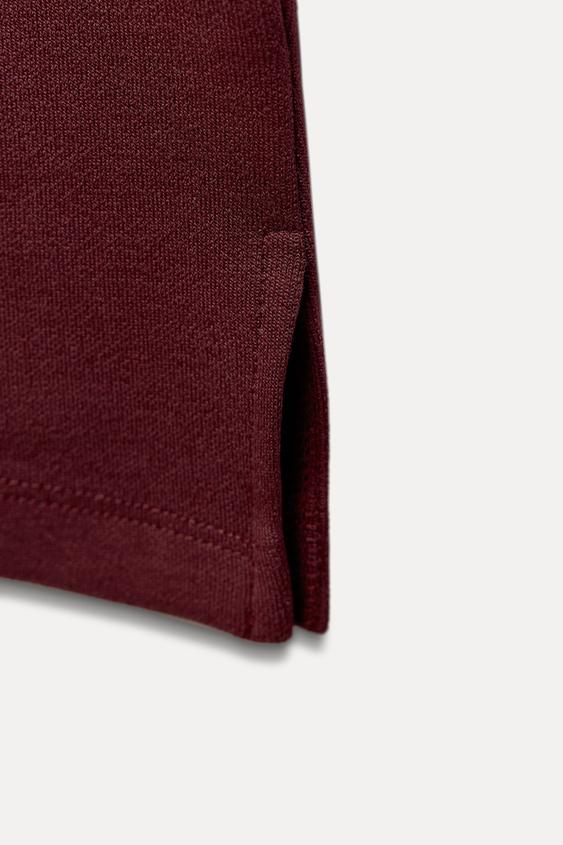 INTERLOCK KNIT TROUSERS WITH VENTS - Burgundy by Zara - Image 7