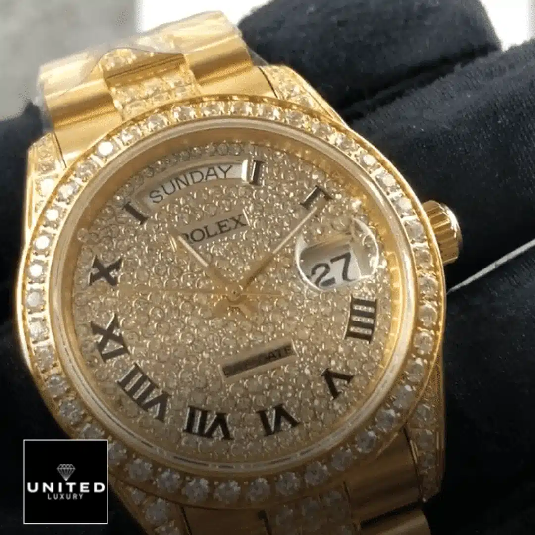 Rolex Datejust 116622 Replica yellow gold gem-set bezel and sapphire crystal