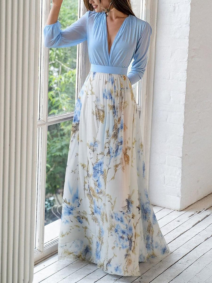 Tess Floral Print Long Dress