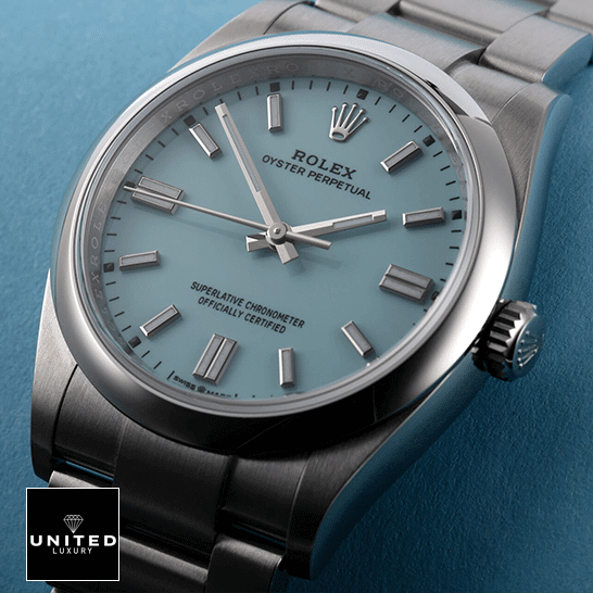Rolex Perpetual 126000 S.Steel Case Turquoise Dial Stick Dot ?ndices Replica
